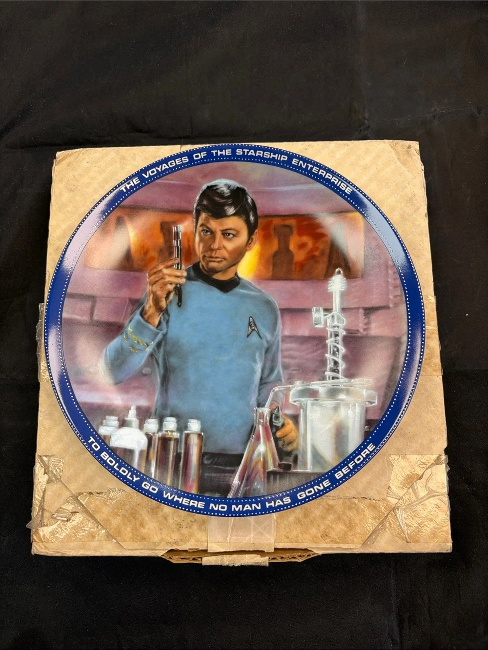 Dr. Mc Coy Commemorative Plate - Blue Illustration. 0293